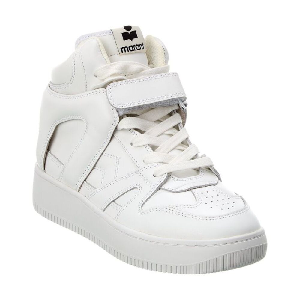 Isabel Marant Brooklee Leather Sneaker, White